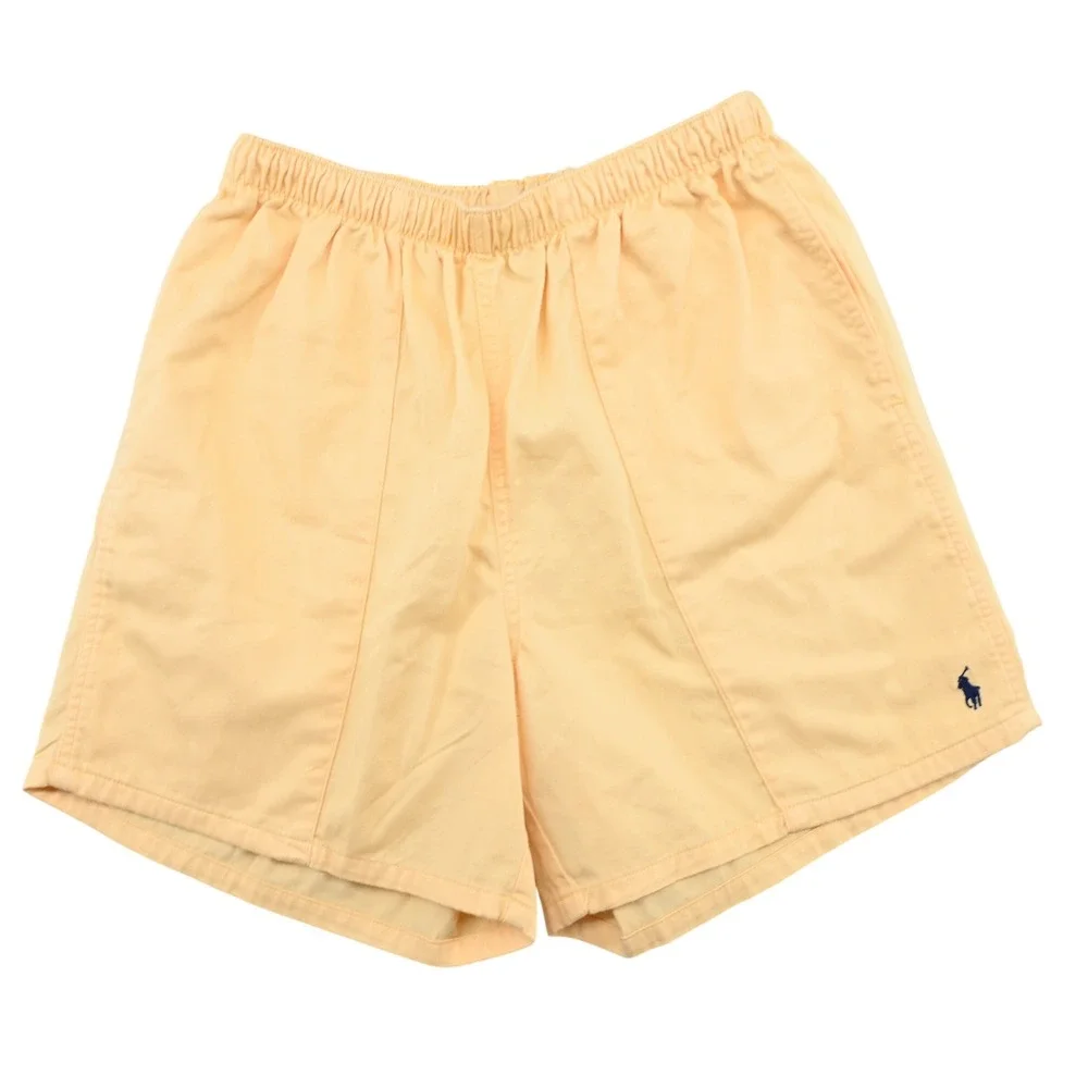 100% Cotton Vintage Polo Ralph Lauren Swim Trunks Mens M Yellow Made in USA 90s